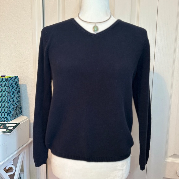Les Copains Sweaters - Les Copains Navy Pebble Stitch Long Sleeve Sweater (44)